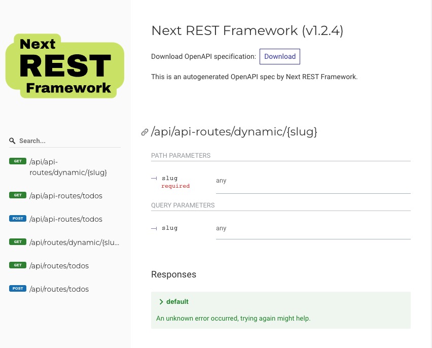 Next REST Framework docs